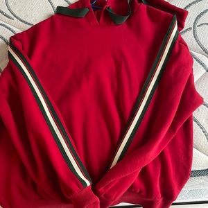 Red cropped hoodie